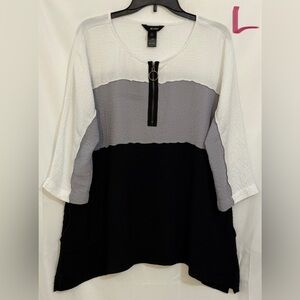 Ali Miles Monochrome Color Block Tunic